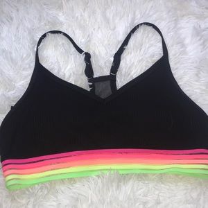 Pink sports bra